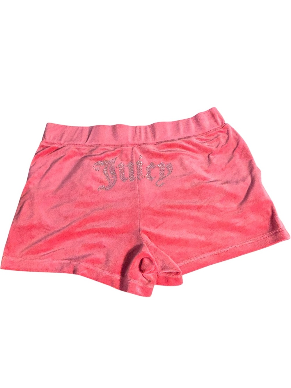Juicy Couture OG Big Bling Velour Track Shorts Strawberry Pink L